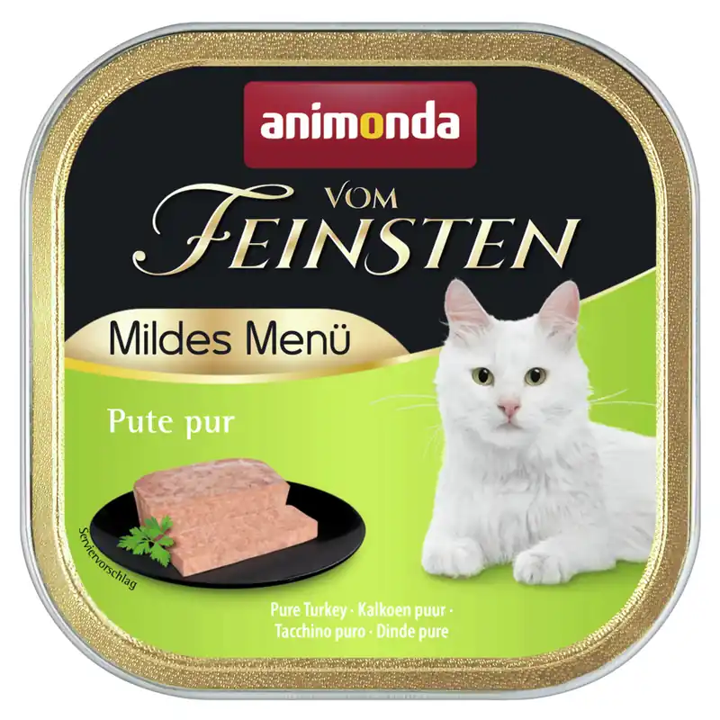 Mega-Angebot animonda Vom Feinsten Mildes Menü Pute pur 100g Schale Katzennassfutter